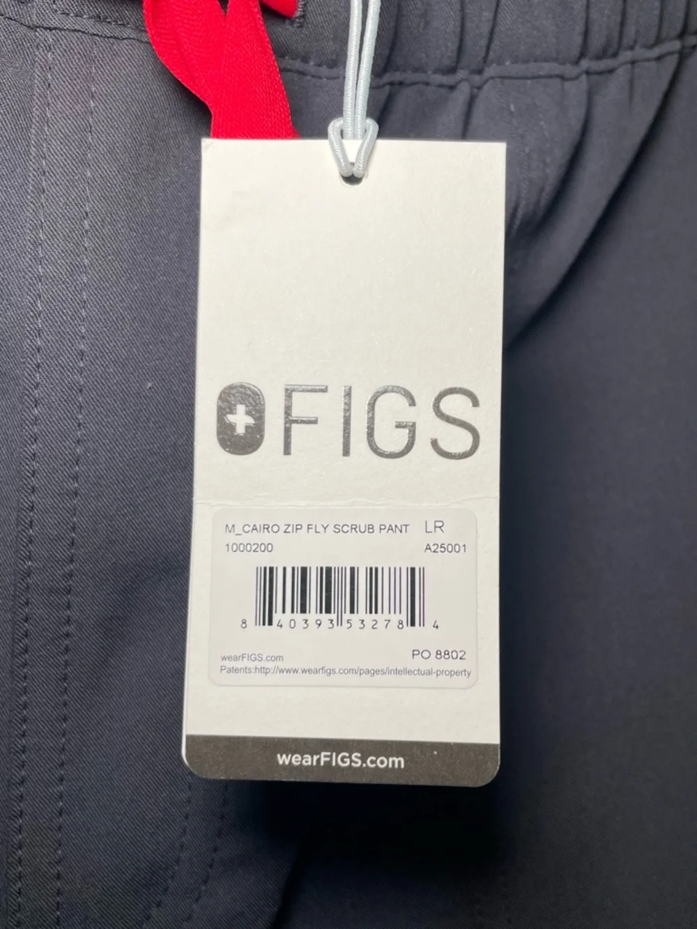 NWT FIGS Technical Collection Cairo Zip Fly Scrub Pants‎ Grey Mens Large PO 8802